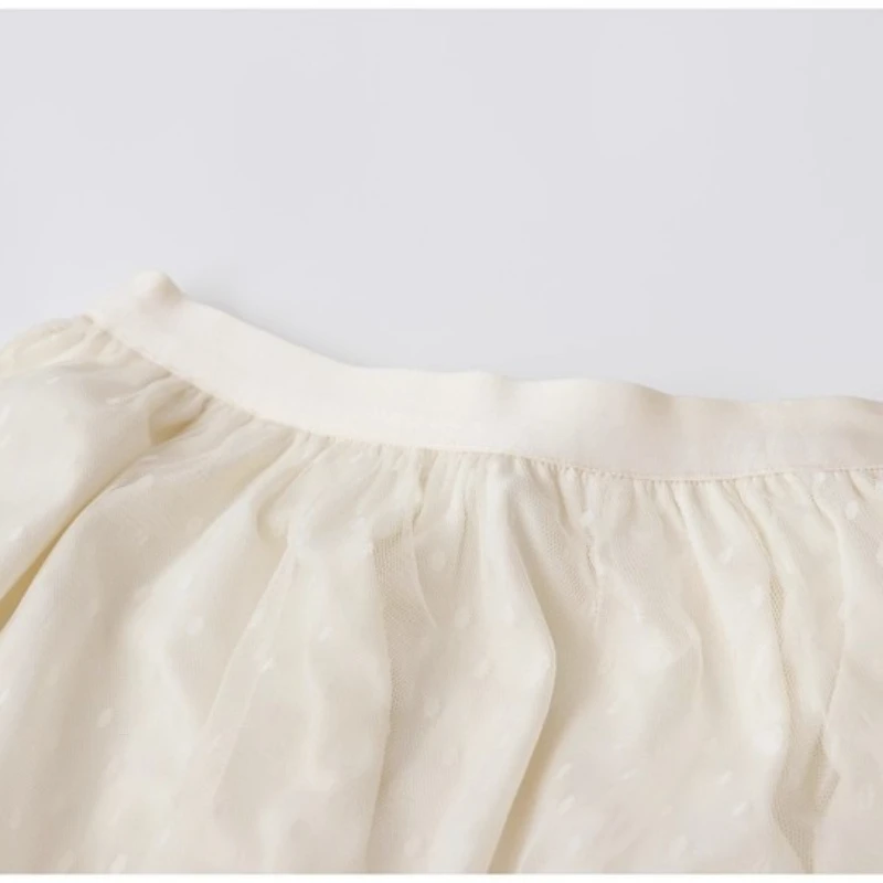 Jupe demi-corps en dentelle champignon irrégulière pour femmes, maille à pois, gâteau au vent doux, nouvelle collection printemps/été 2026, offre spéciale