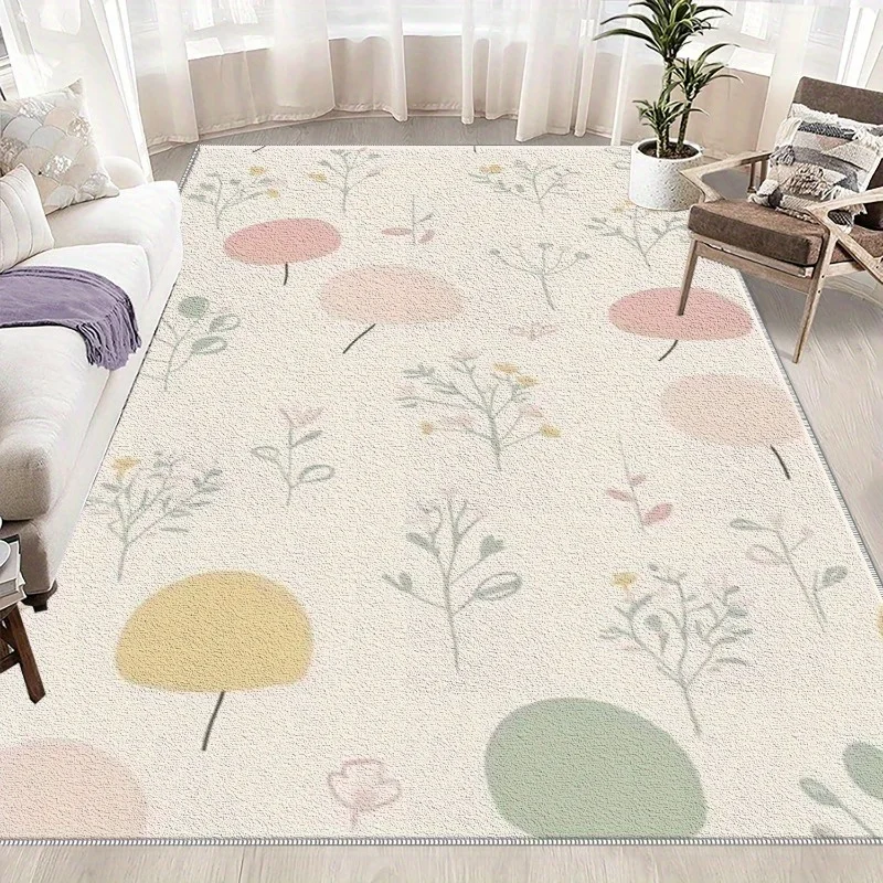 Mint Green Daisy Floral Area Rug Small White Daisy All‑Over Print Floor Carpet for Living Room Bedroom Decor Gift Ornament