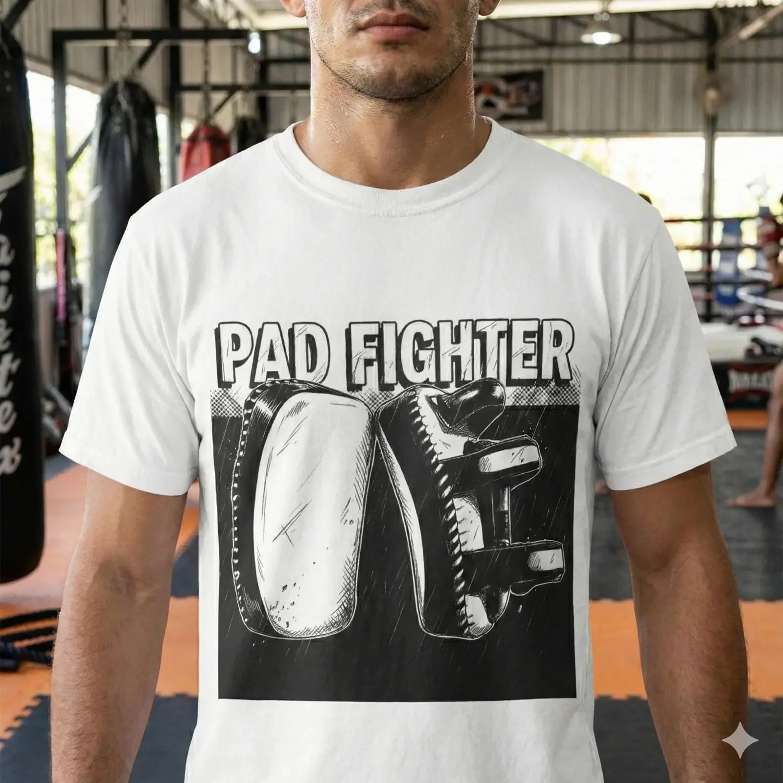 Muay Thai Pad Fighter T Shirt Martial Arts Streetwear vintage Washed Slightly Breathable Stretched Comfortable Versatile Unisex