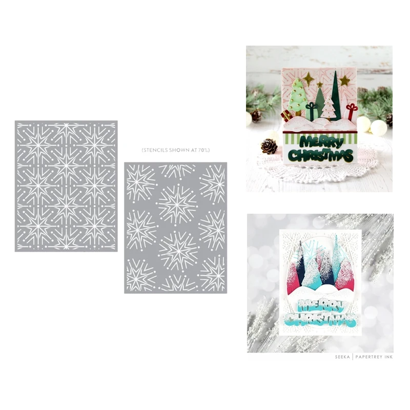 Spectacular Snowflakes Christmas Background Stencils Scrapbooking for Paper Making Frames Card Craft no Stamp Dies