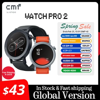 グローバルバージョン CMF by Nothing Watch Pro 2 1.32 インチ AMOLED Bluetooth 5.3 BT AI ノイズリダクション付き通話 GPS cmf watch pro 2