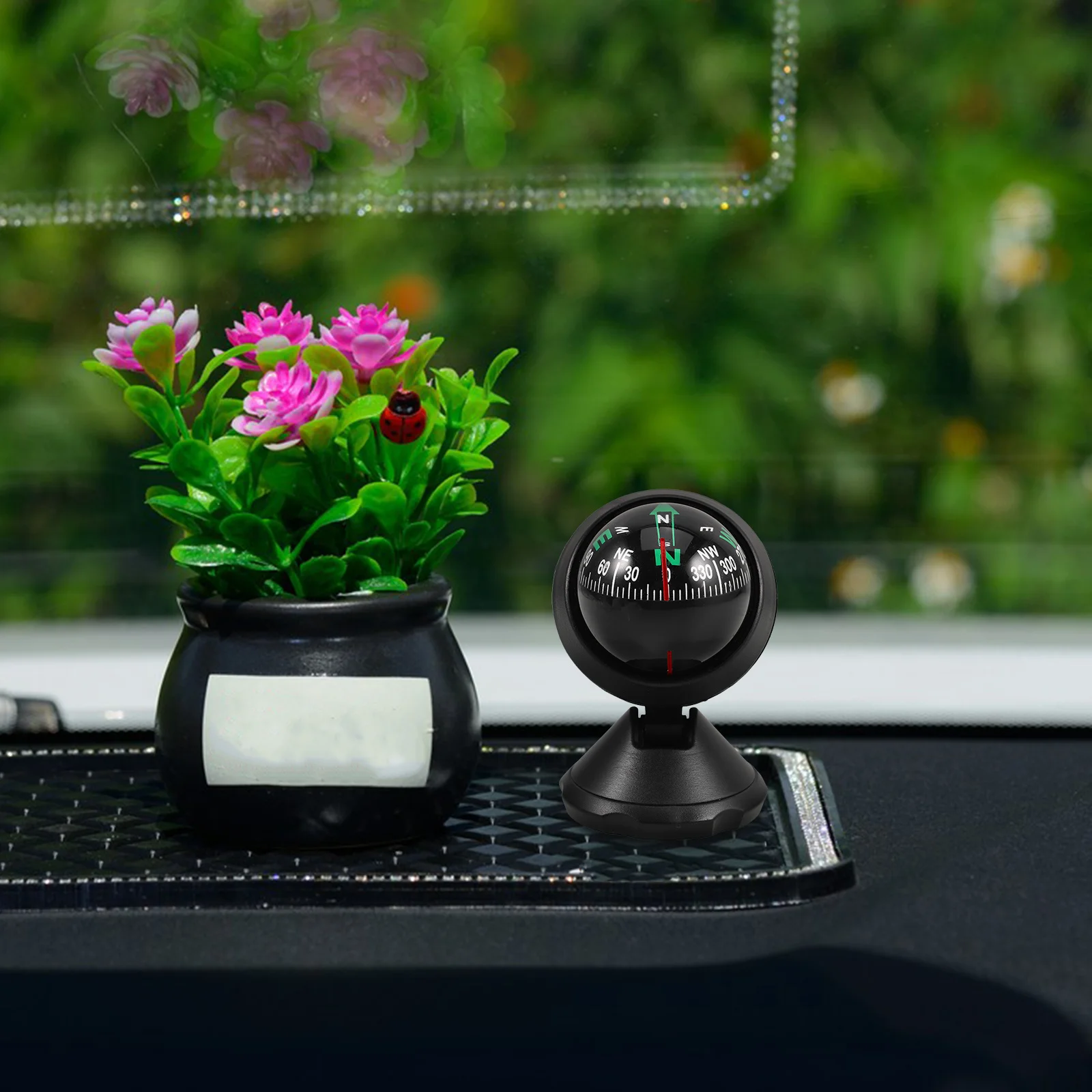 كرة بوصلة عالمية للسيارة عالية الدقة، مكتشف اتجاه لوحة القيادة، ملاحة السيارة، التخييم في الهواء الطلق، السفر