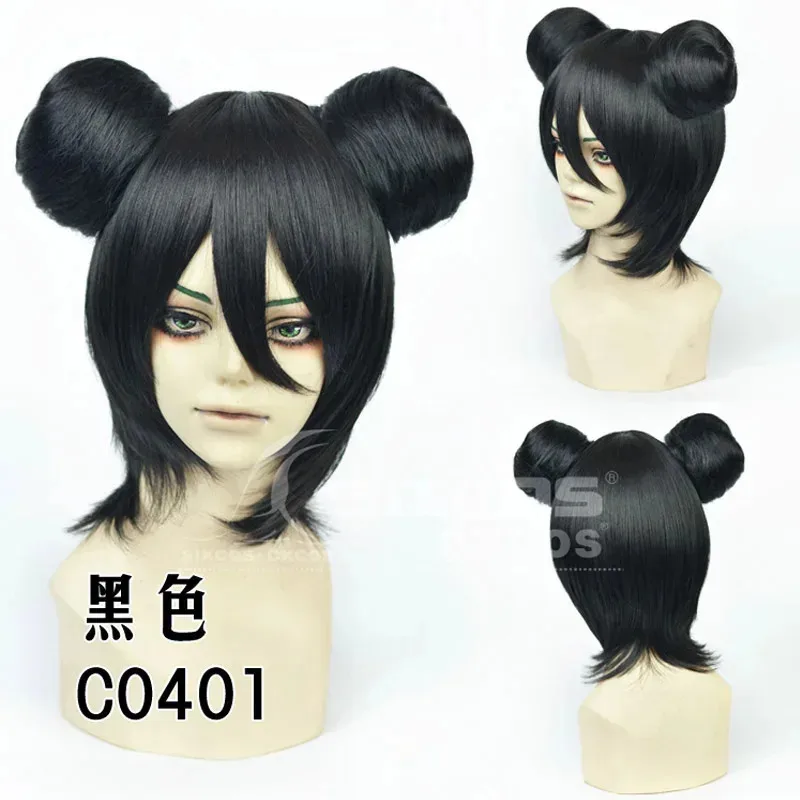 DIOCOS Love Live Sunshine Tsushima YOE4159U Yoshiko Chun Li pelucas de Cosplay mujeres niñas moño de pelo colorido