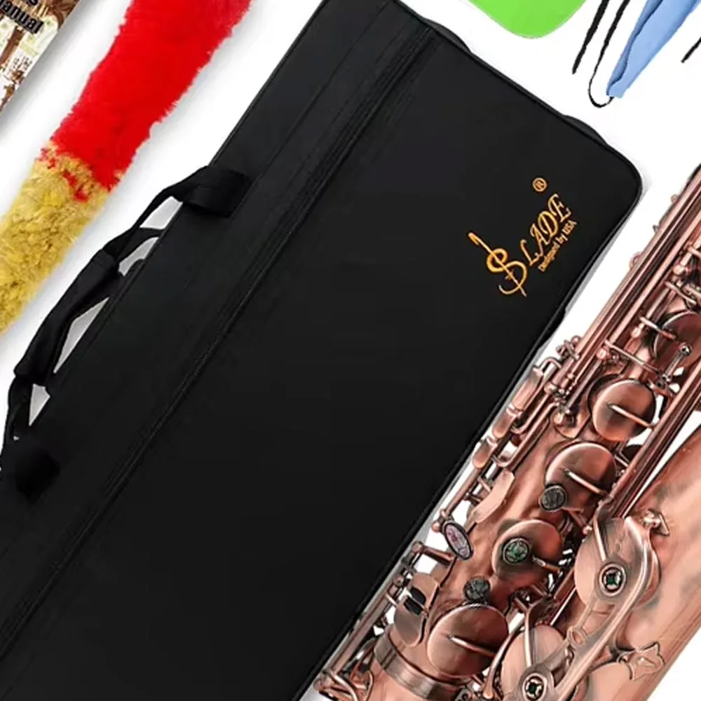 Venta caliente rojo antiguo saxofón Bb Tenor saxofón latón instrumento Musical profesional con estuche cepillo recortador Accesorios