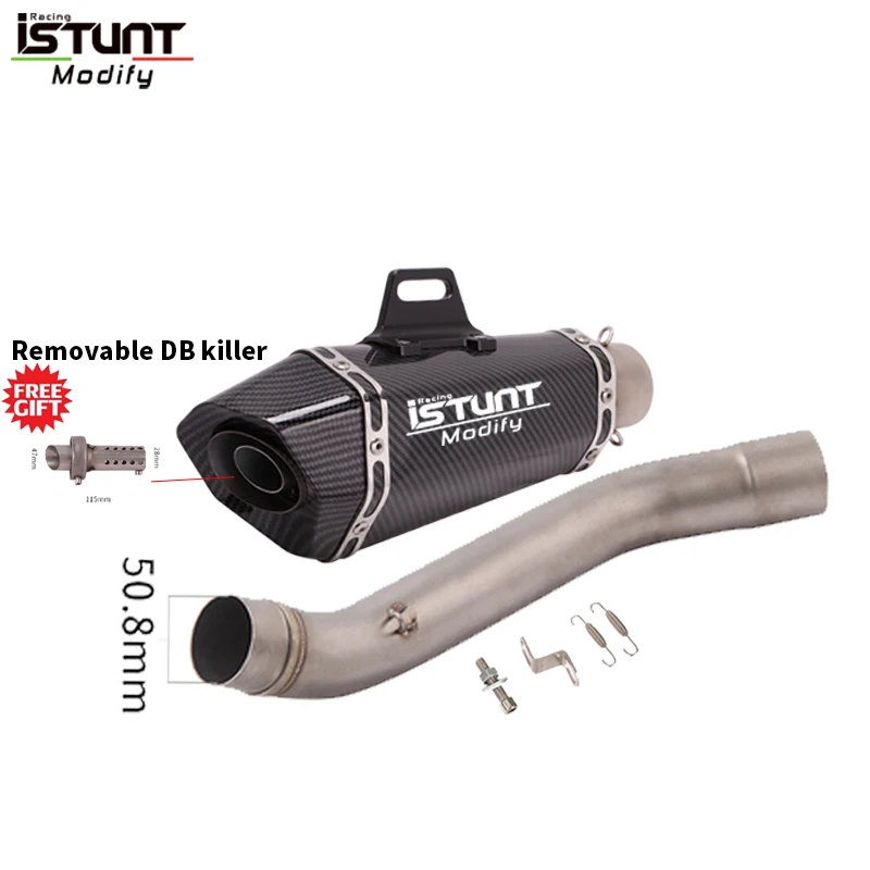 Voor Kawasaki Z750 2004-2008 Motorfiets Uitlaat Tips 51mm Uitlaat Slip Op Midden Link Pijp Met DB Killer roestvrij Staal Escape