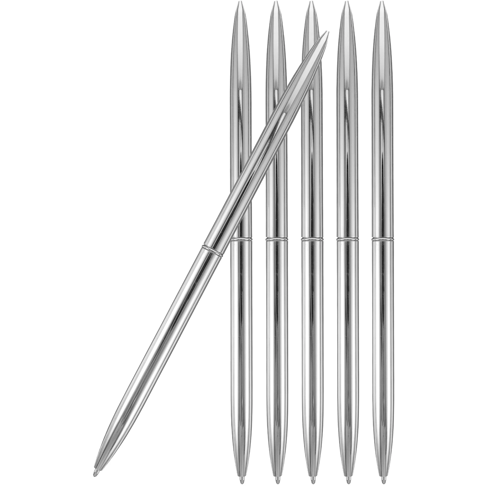 ปากกาลูกลื่นโลหะ 6 ชิ้น หมึกไหลลื่น โครงสร้างแข็งแรง ทนทาน เหมาะสำหรับนักเรียน ของขวัญรับปริญญา รางวัล ของตกแต่ง