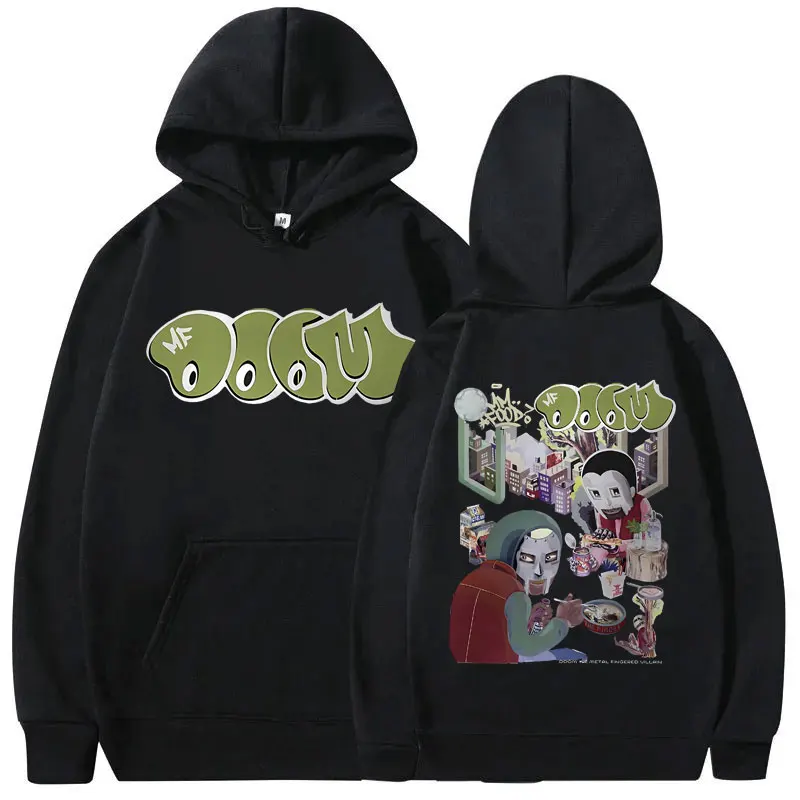 Geweldige Rapper Mf Doom Mm Food Grafische Hoodie Mannen Vrouwen Hiphop Mode Sweatshirt Met Capuchon Heren Casual Fleece Oversized Hoodies