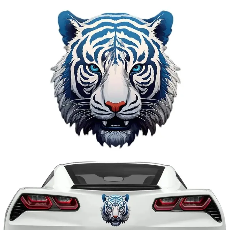 Car Stickers Blue White Tiger Style Totem Motorcycle Fuel Tank Decals Car Window Bumper Windshield Vehicle Accessories