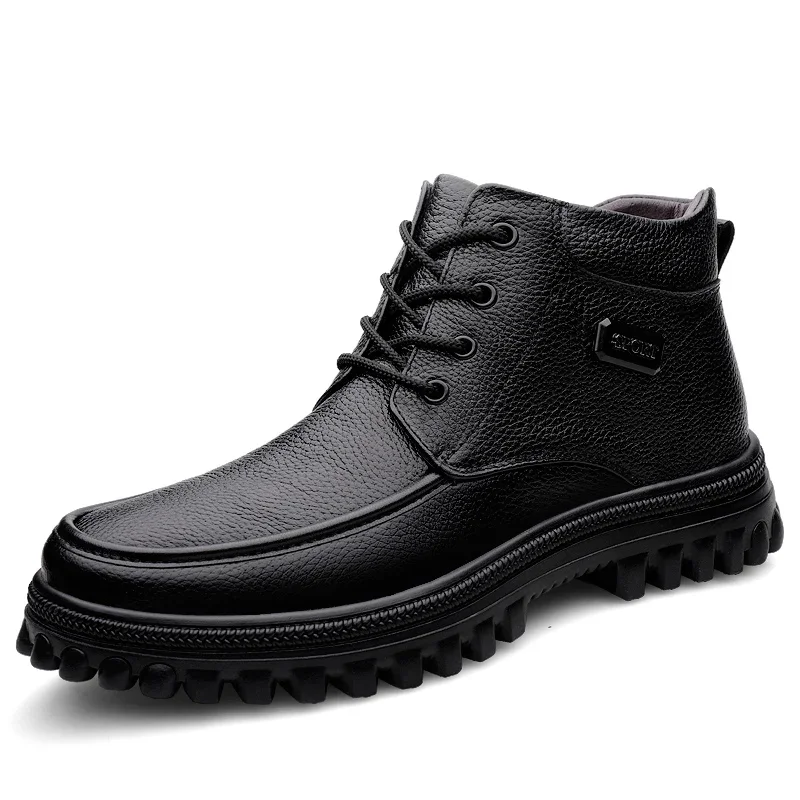 Autumn Winter Big Plus Size 47 48 49 50 51 Genuine Leather Boots For Men Ankle Boots Black High Quality Botas Hombre Cuero