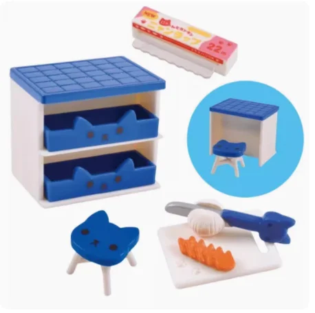Spot Japanisches echtes Epoch Cat Theme Meow Mini Kitchen DX9 Twisted Egg I