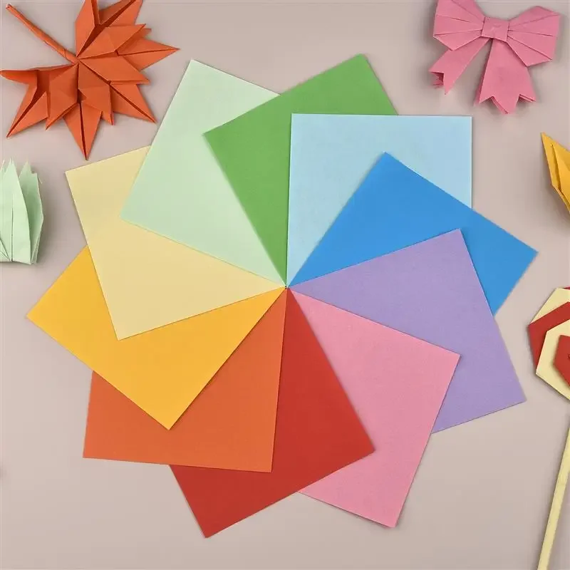 100 قطعة ورقة البطاقات مزدوجة الوجهين للطي اوريغامي ورقة مربع ورقة رافعة الحرفية لتقوم بها بنفسك ورقة الرغبات المواد الفنية أدوات المجوهرات ﻿