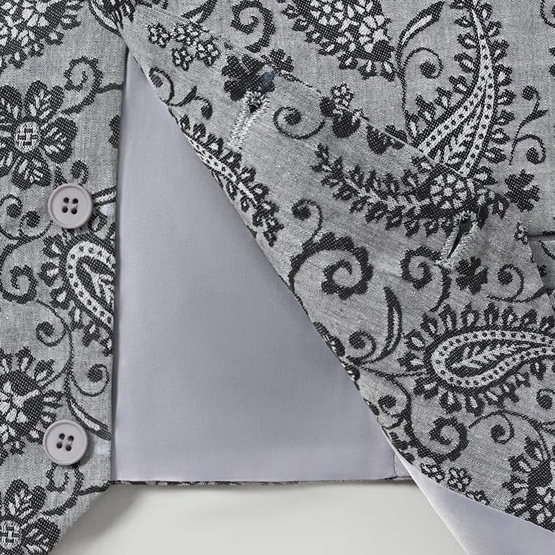 Jaqueta masculina cinza estampada sem mangas, colete com decote em V de peito único, tamanhos asiáticos M-5XL 6XL 7XL 8XL