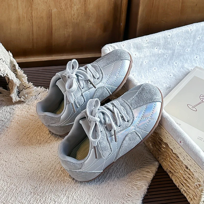Kids'Casual Shoes Solid Color PU Leather Autumn Fashion Shoes For Children Breathable Anti-slip Grey Red Shoes Size 26-36