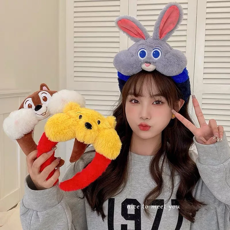 Aksesoris Rambut Lucu Disney Kartun Lotso Judy Pooh Bear, Headband untuk Wanita, Headband untuk Mencuci Muka, Aksesoris Rambut untuk Pesta, Hadiah Kejutan