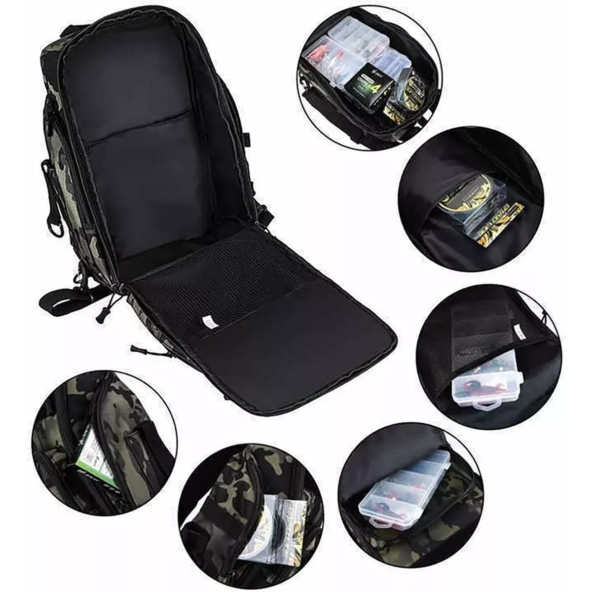 釣り用収納-防水釣り用パック-釣り用バックパック-人間工学に基づいたショルダーバッグ-旅行用