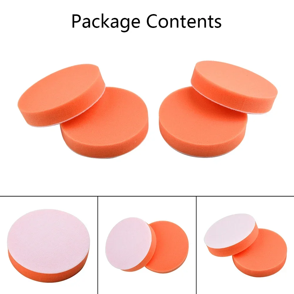 4Pcs 125mm Car Polishing Sponge Orange Smooth Flat Sponge Polishing Pad Set Polishing/Grinding/Waxing Power Tools Accessories