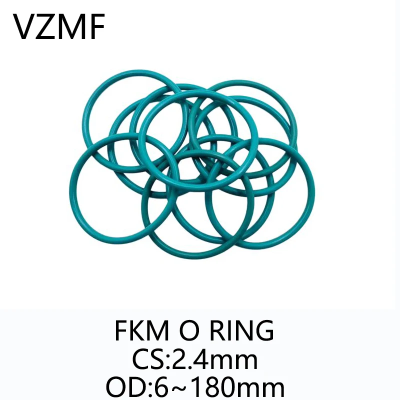 

FKM Green Fluorine Rubber O Ring OD 6-180mm Thickness CS 2.4mm O Rings Sealing Gasket Oil Resistant Acid & Alkali Resistant