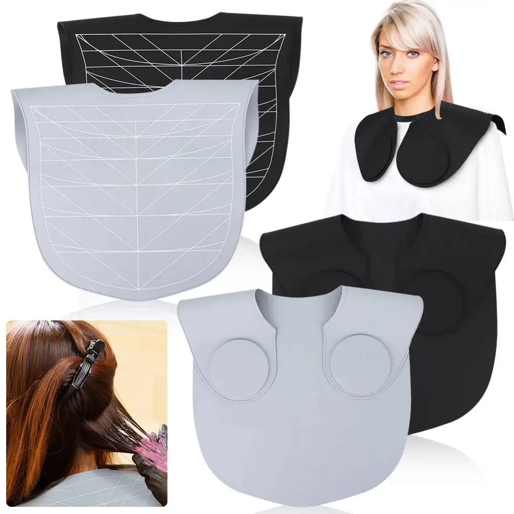 Silicone Hair Dye Collar with Guidelines Rubber Neck Wrap Neck Guard Weighted Salon Hairdressing Hair Cutting Pad for Salon Home