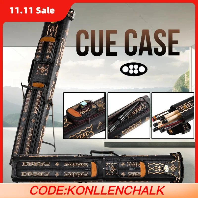 

Billiard Pool Cue Case with Handmade Leather 6 Holes 1/2 Case Holder 2 Butts 4 Shafts for Billiard Case Accessories