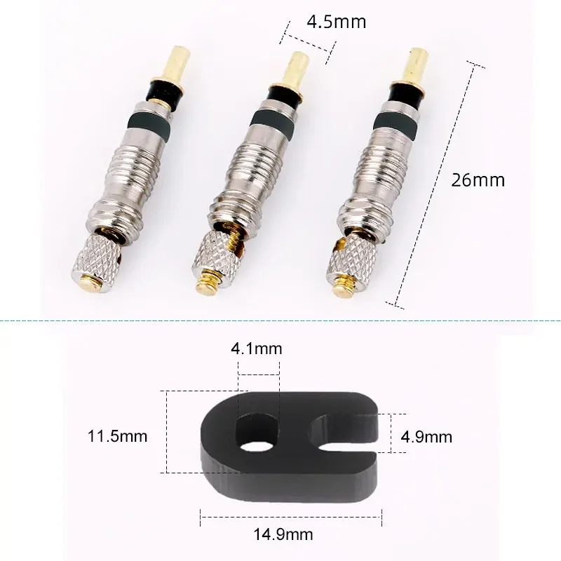 2/6/12PC Bicycle Valve Tool Road Bike Valve Core Brass CNC FV Tyre Valve Core MTB Bike Valve Core Tubeless Repair Tool Kit