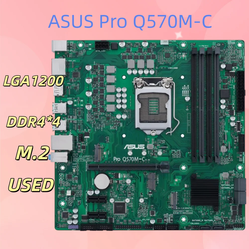 ASUS Pro Q570M-C/CSM Motherboard LGA1200 Intel Q570 2XDP support i3-10100 11700 10105 cpu TPM 2.0 DDR4 128GB M.2 mATX BIOS COM