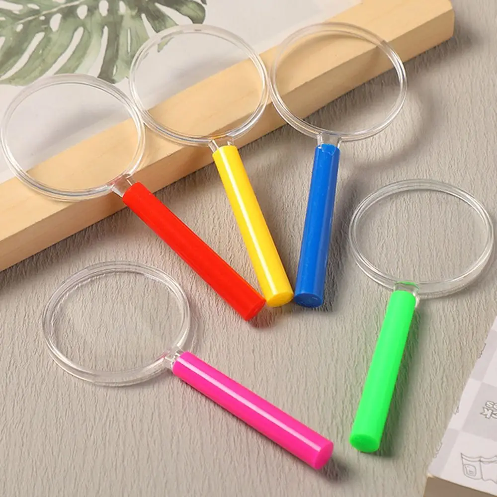 

Creative Handheld Magnifying Glass Multicolor Lightweight Stationery Tools Science Nature Exploration Provide Close View