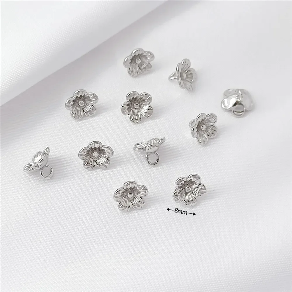 실버 14K 금도금 은방울꽃, 장미, 벚꽃 펜던트, DIY 수제 팔찌, 목걸이, 재료 및 액세서리