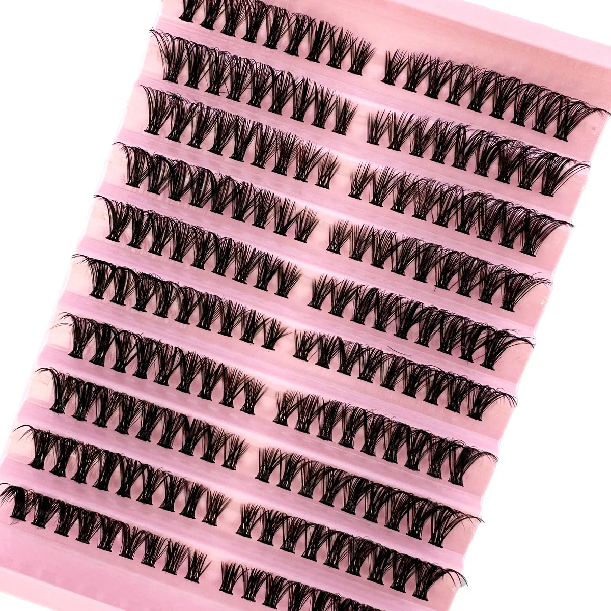 Links + Rechts Wimpernverlängerung Katzen-/Fuchs-Augeneffekt-Wimpern Einzelne Cluster 3D Wispy Natürlich aussehende DIY segmentierte Wimpernverlängerungen – Detail 5