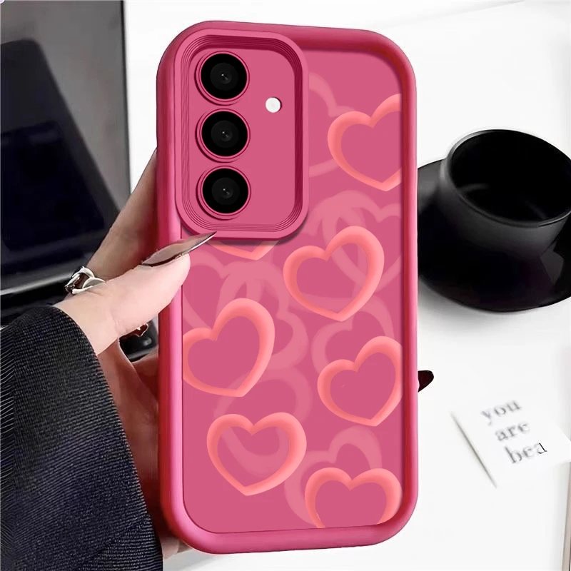 Love Hearts Case For Samsung Galaxy S25 Ultra A56 A55 A54 5G A36 A35 A34 A26 A25 A16 A15 S20 FE S21 