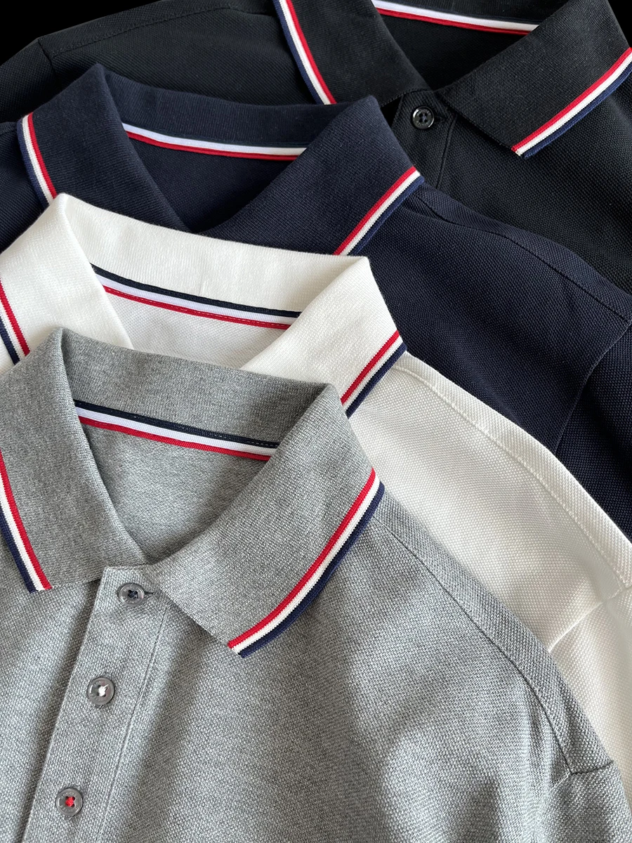 

Мужская рубашка из плотного хлопка двойного плетения с длинным рукавом, свободного кроя, с отложным воротником, в деловом повседневном стиле, осенняя новинка