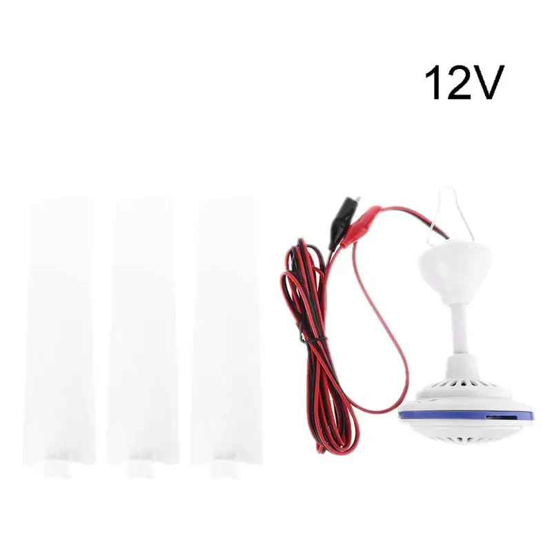 12V 24V Portable 3 Leaves Ceiling Fan Dormitory Camping Tent Silent Hanging Fan Drop Shipping