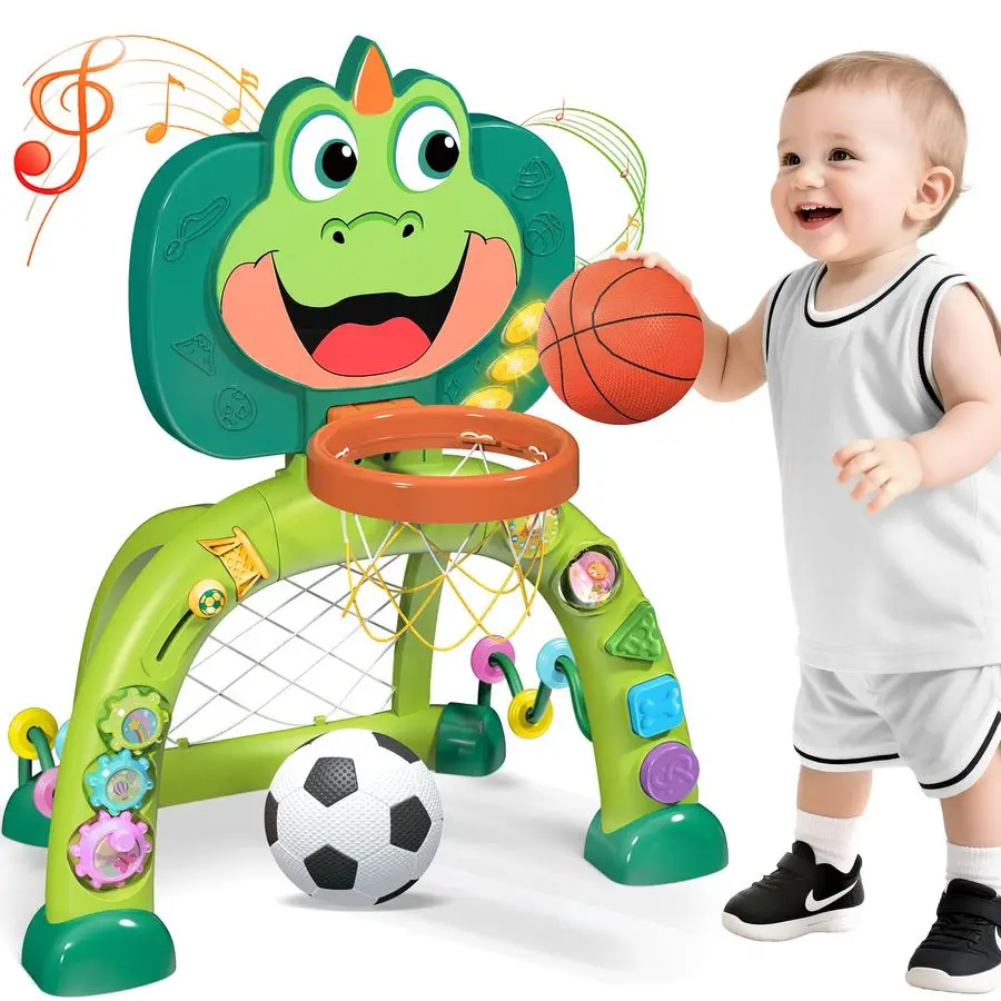 

Игрушки для малышей: баскетбольное кольцо и футбольные ворота для мальчиков 1 года, развивающий центр с музыкой и звуком для детей 13