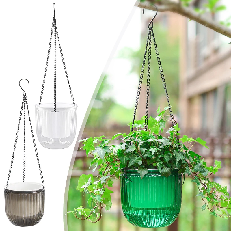 Hydroponic Flowerpot Hanging Soil Culture Vase Self Watering Planter Thickened Plastic Flower Pot Nordic Style Plant Basin