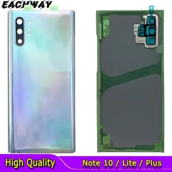 Coque arrière pour Samsung Galaxy Note 10, N975, Note 10 Plus, Note 10 Lite, NOTE 10, boîtier de batterie + cadre d'objectif en verre pour caméra arrière