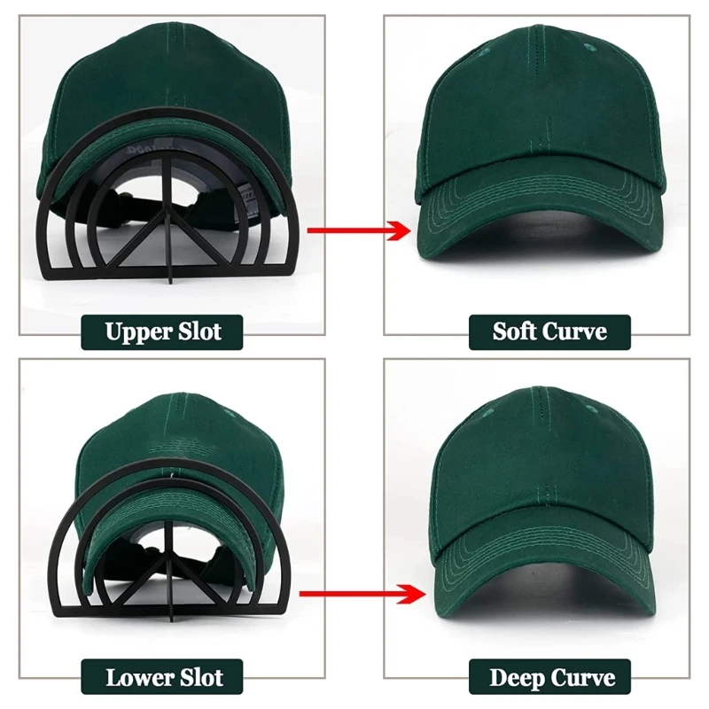 2pcs Hat Brim Bender Hat Curving Band Shaper with Dual Option for All Type Caps No Steaming Required Convenient M6CE