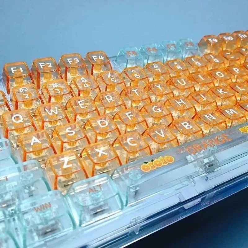 Orange Soda Theme Keycaps Set Customized MDA Profile PC Keyboard KeyCaps for Mechanical Keyboard Creativity Accessories Gifts