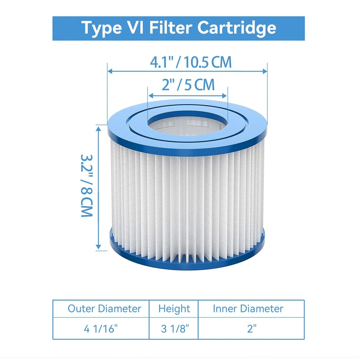 16Pack Type VI Hot Tub Filter Replacement Coleman Filter Cartridges for 90352E 58323 58323E 58324 90427E