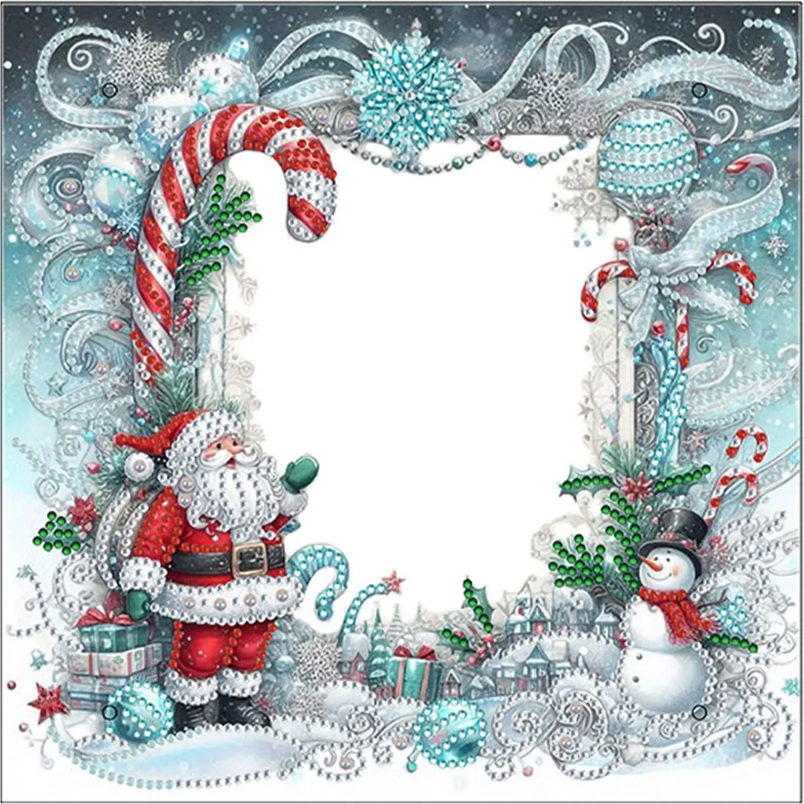 

2D Flat DIY Xmas Diamond Painting Photo Frame Partial Drill Diamond Decoration Photo Frame Christmas Photo Frame for Home Decor