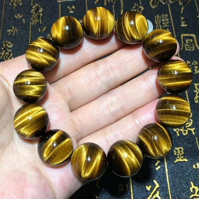 

7A Grade South Africa Rough Stone Yellow Tiger's Eye Bracelet Tiger Eye' Stone Eye Stone Wood Alexandrite Pair Eye Men