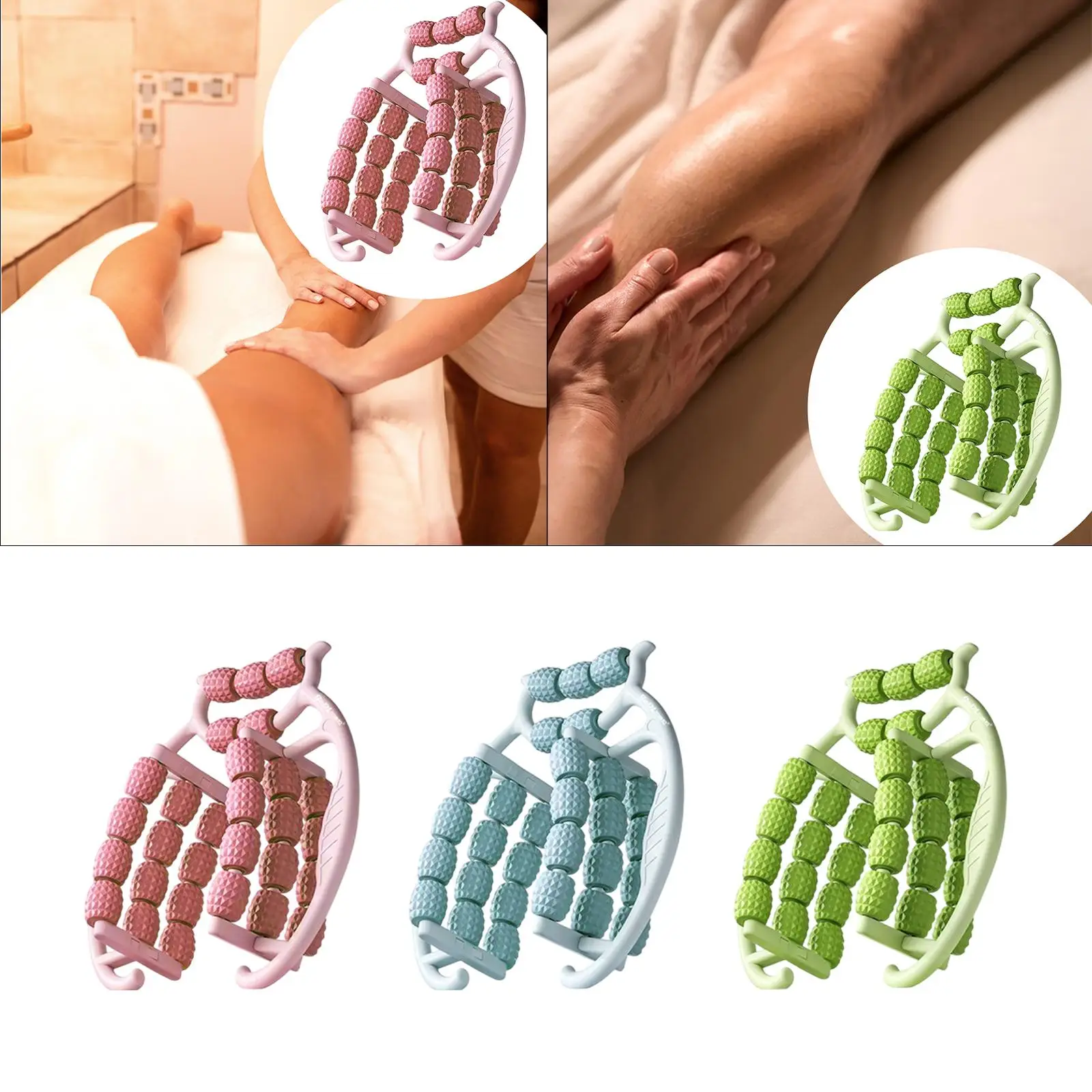29 Wheel Fascia Muscle Relaxing Roller Leg Roller Multifunctional Sturdy Manual Leg Massager Roller for Arm Shoulder Gym Yoga
