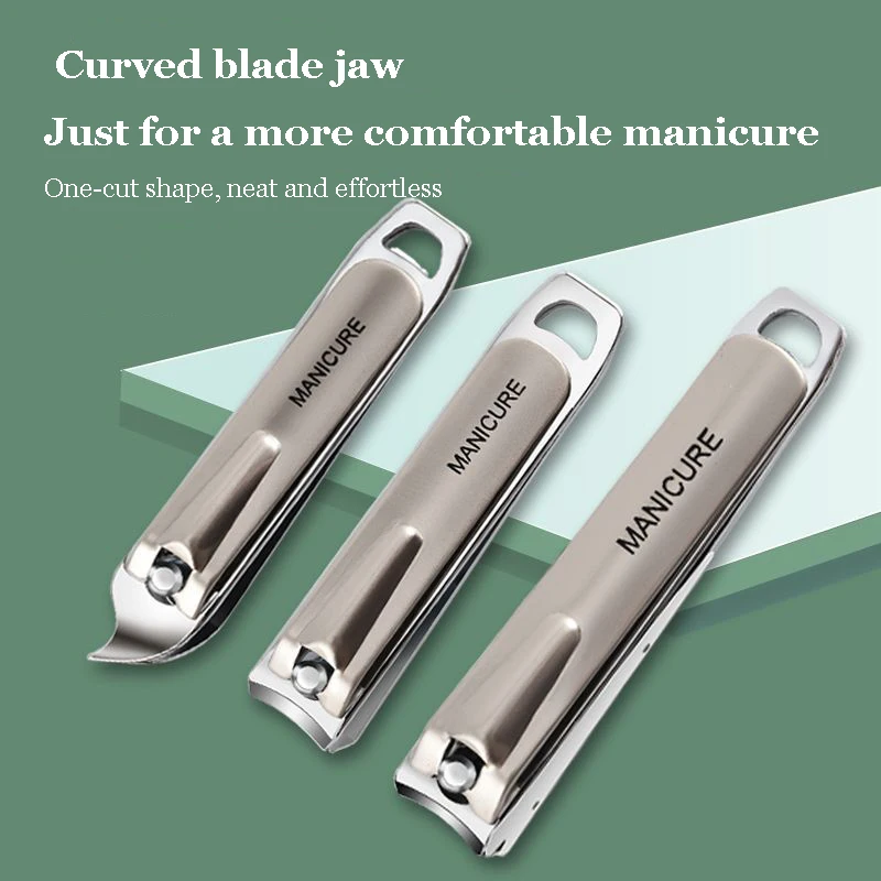 

Anti-splash stainless steel nail clippers ten-piece set, slanted nail clippers and ear picks complete set for home nail trimming