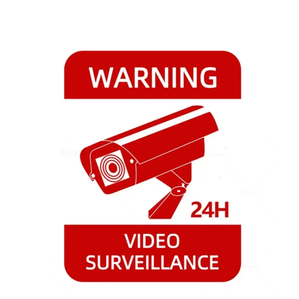 Warning Sign Plaque 24H Video Surveillance Alarm Sticker Attention Metal Tin Plate Man Cave Garage Wall Decorative Iron Painting