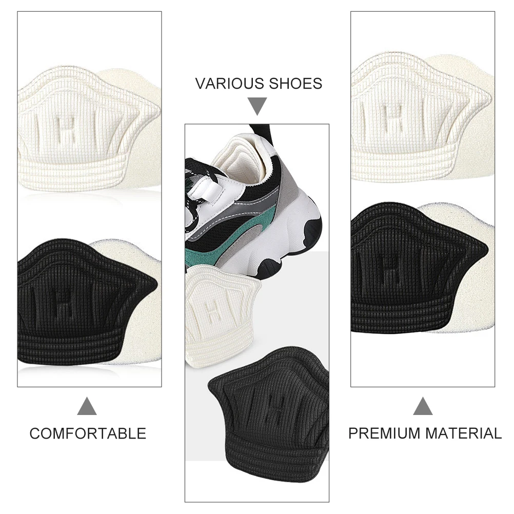 

2Pairs Black Protective Heel Pad Stickers for Men Women Shoes Sneakers Pain Relief Cushion Pads Non Slip Fit