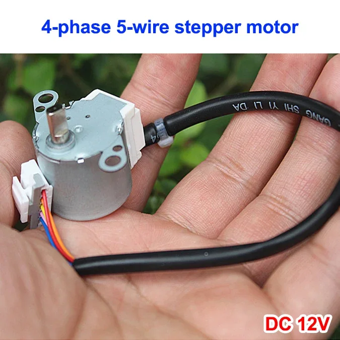 DC 12V Micro 2-phase 4-wire 24MM Stepper Motor Slow Speed Metal Reduction Gearbox for Air Conditioning Accessories