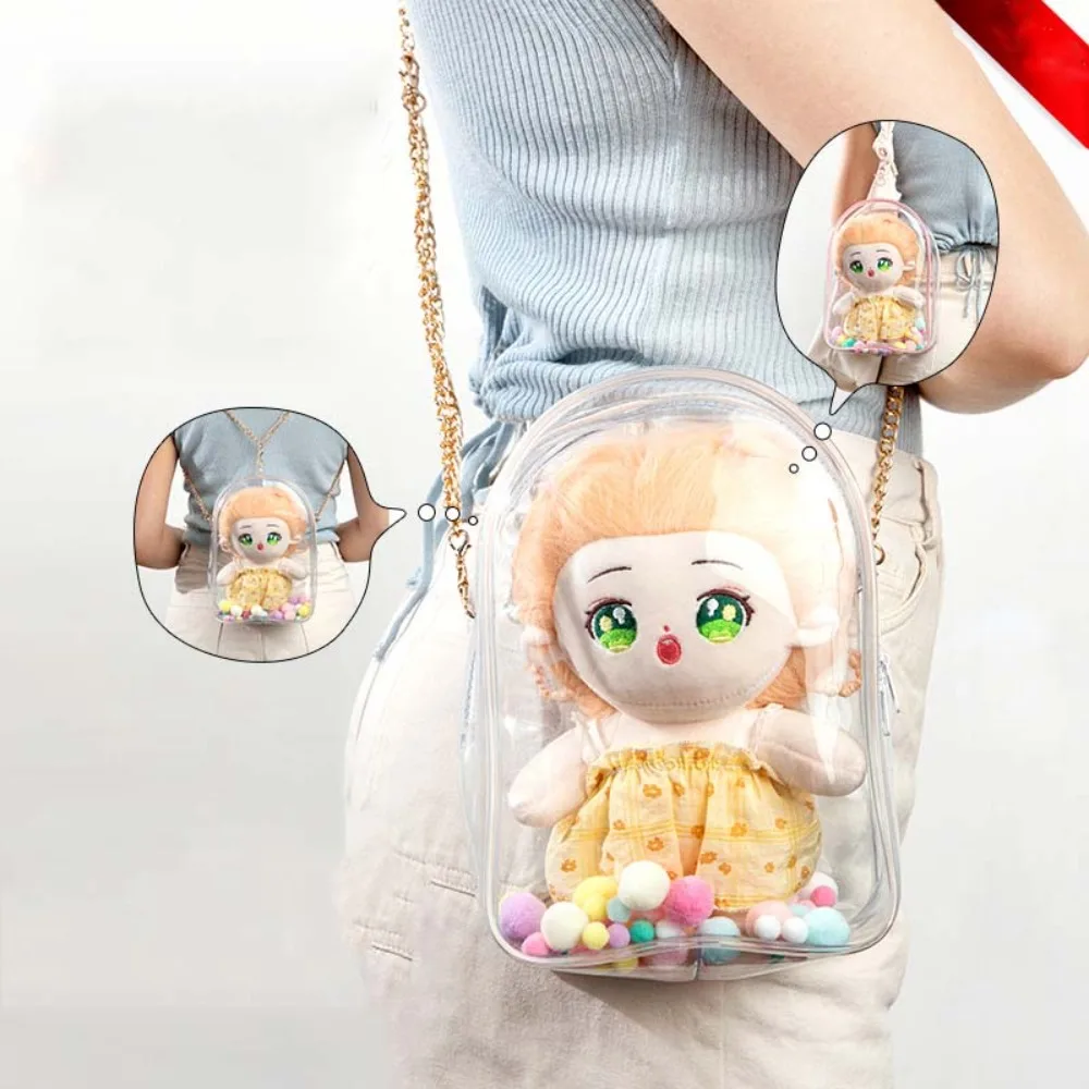 Dustproof 20CM Ita Bag Colorful Ball Bell 3D Display Crossebody Bag Transparent Waterproof Doll Hanging Backpack Kids