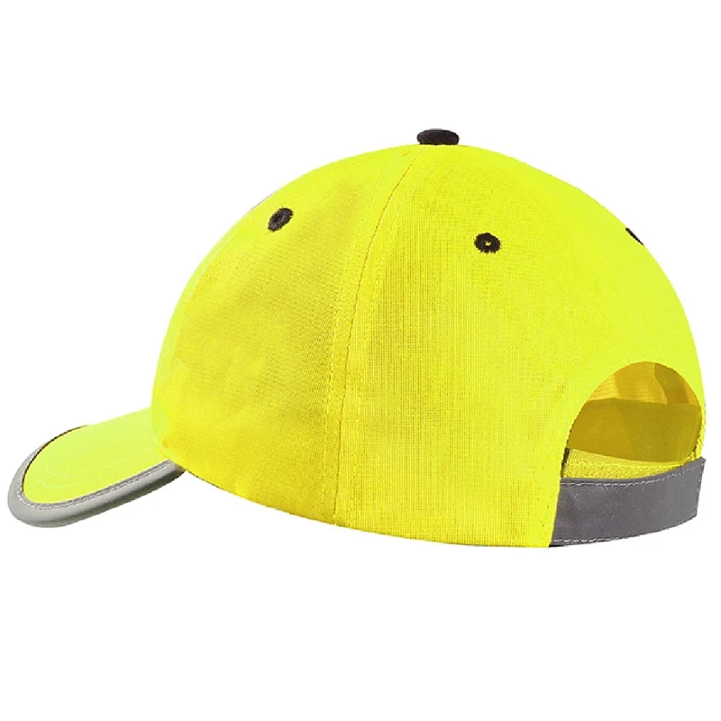 Gorra de béisbol reflectante de alta visibilidad, gorro de seguridad amarillo, casco de seguridad para el trabajo, gorro lavable, gorro de tráfico