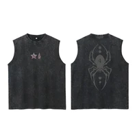 Anime Hunter X Hunter chaleco ácido 100% algodón estampado sin mangas Retro gótico estilo Harajuku negro ropa de rendimiento Unisex