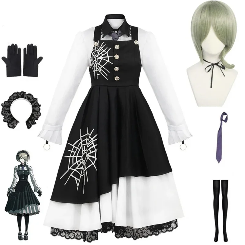 Anime New Danganronpa V3 Tojo kiumi cosplay costume wigs uniform maid outfit clothes Halloween carnival