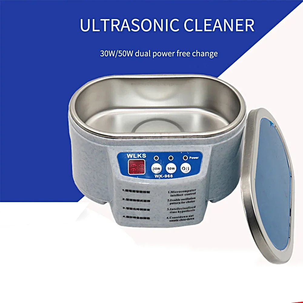 WK-968 pulitore ad ultrasuoni Sonicator Bath 40Khz Degas per orologi lenti a contatto occhiali dentiera denti 30/50W rasoio elettrico per trucco