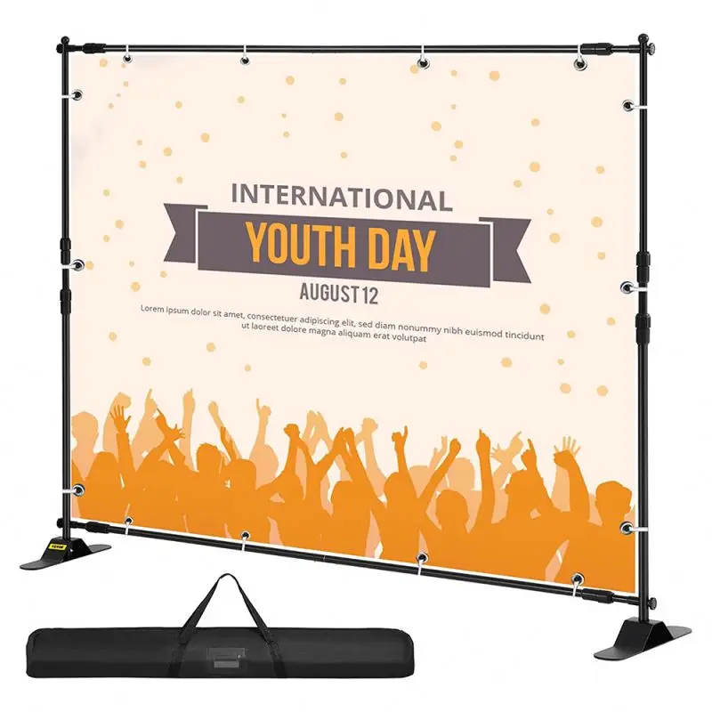 DD display printed Banner stand adjustable telescopic trade show backdrop step and repeat frame